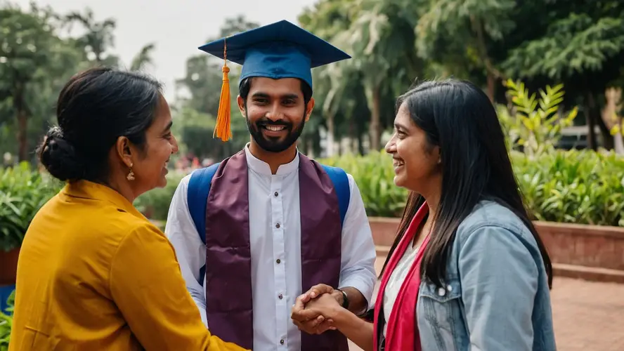 A boy on graduation - study abroad from calicut