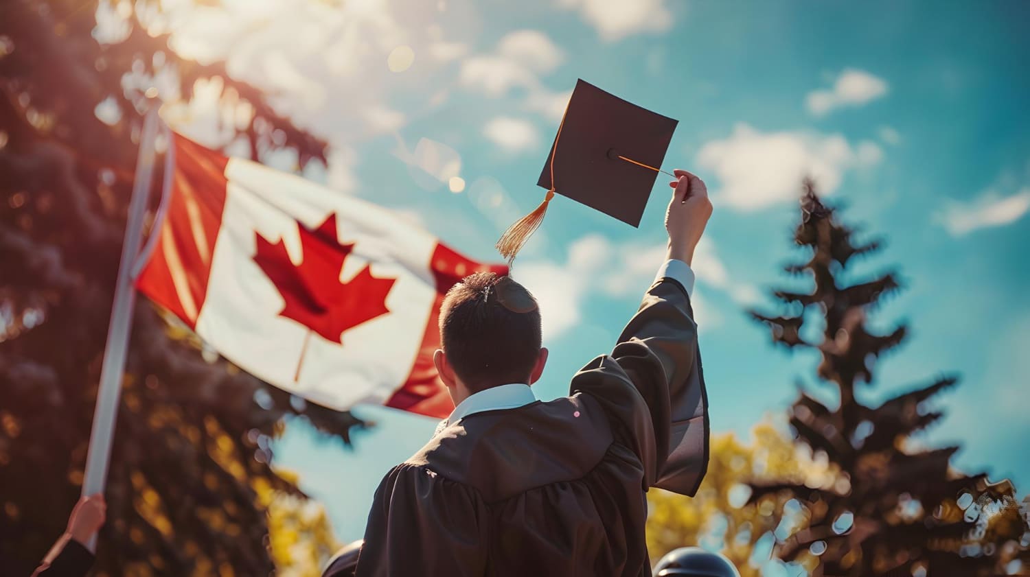 a young guy is waving his hat after pursuing Affordable Study Abroad Programs in Canada